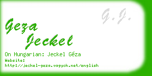 geza jeckel business card